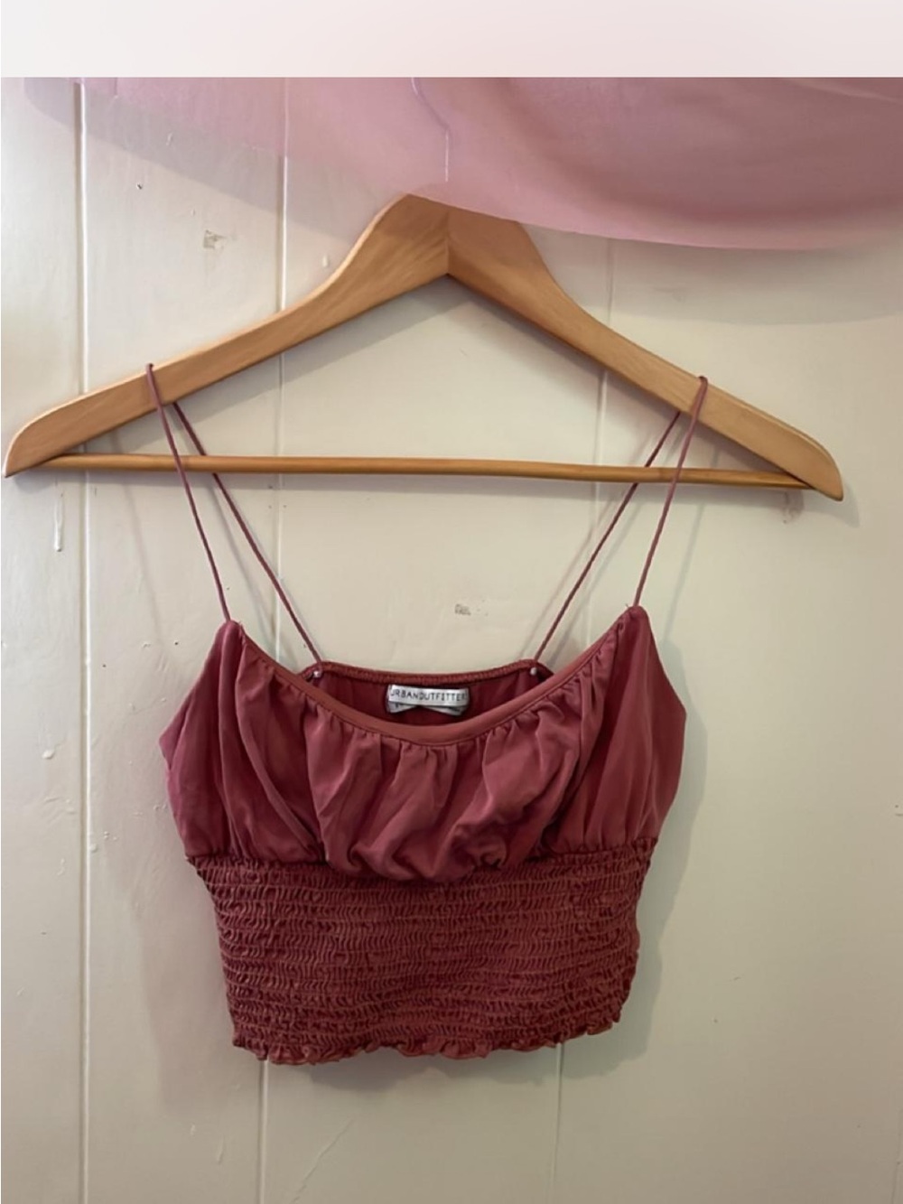 Mauve Smocked Cropped Cami Top